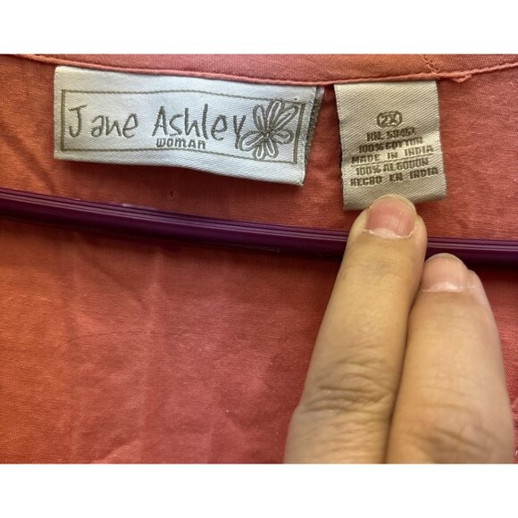 Jane Ashley Women's Sleeveless Comfy Maxi Dress 2XL Orange Embroidered READ - Picture 4 of 5